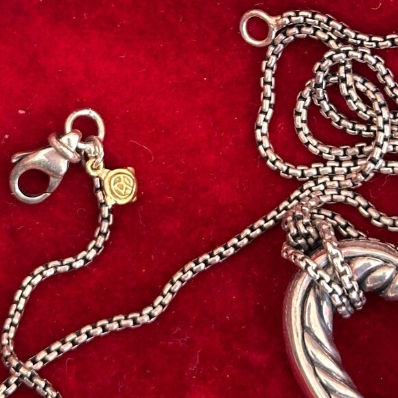 David Yurman Heart Necklace with 18K Gold Accents in Sterling Silver - Picture 10 of 13